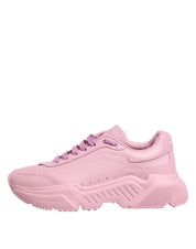 Dolce & Gabbana Pink Calfskin Low Top Sneakers