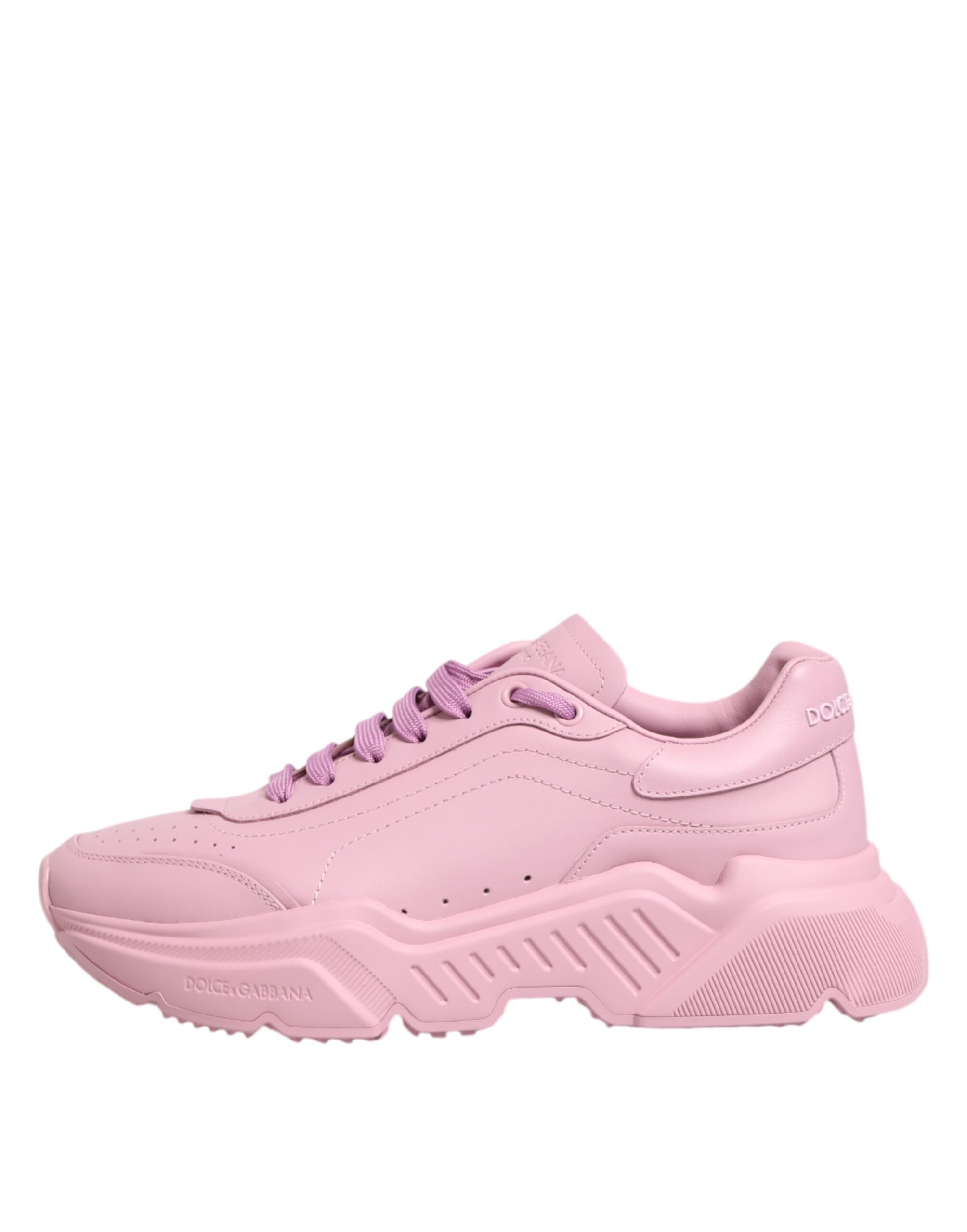 Dolce & Gabbana Pink Calfskin Low Top Sneakers