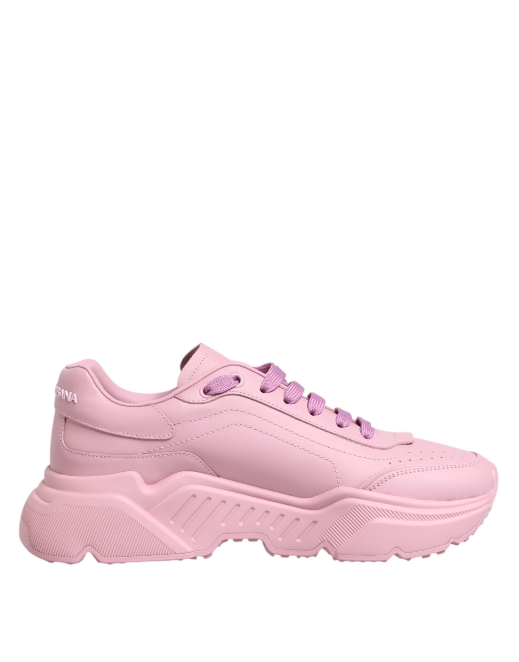 Dolce & Gabbana Pink Calfskin Low Top Sneakers