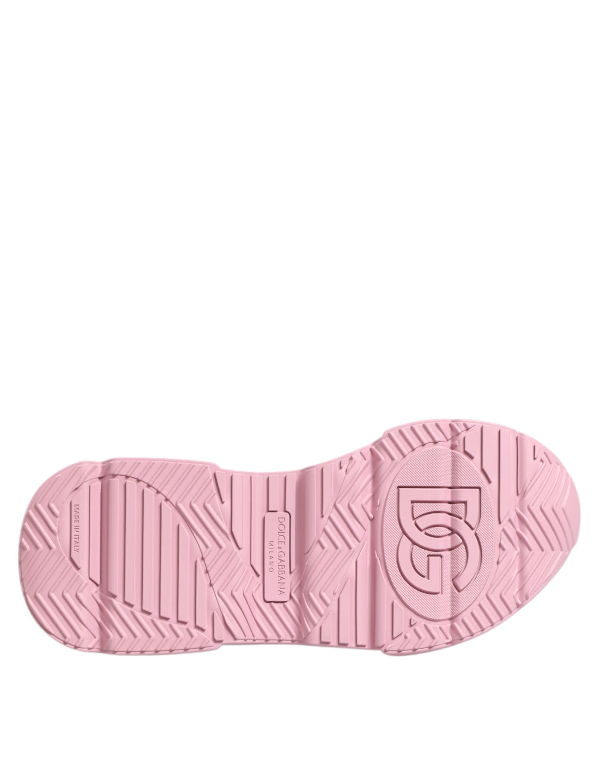 Dolce & Gabbana Pink Calfskin Low Top Sneakers