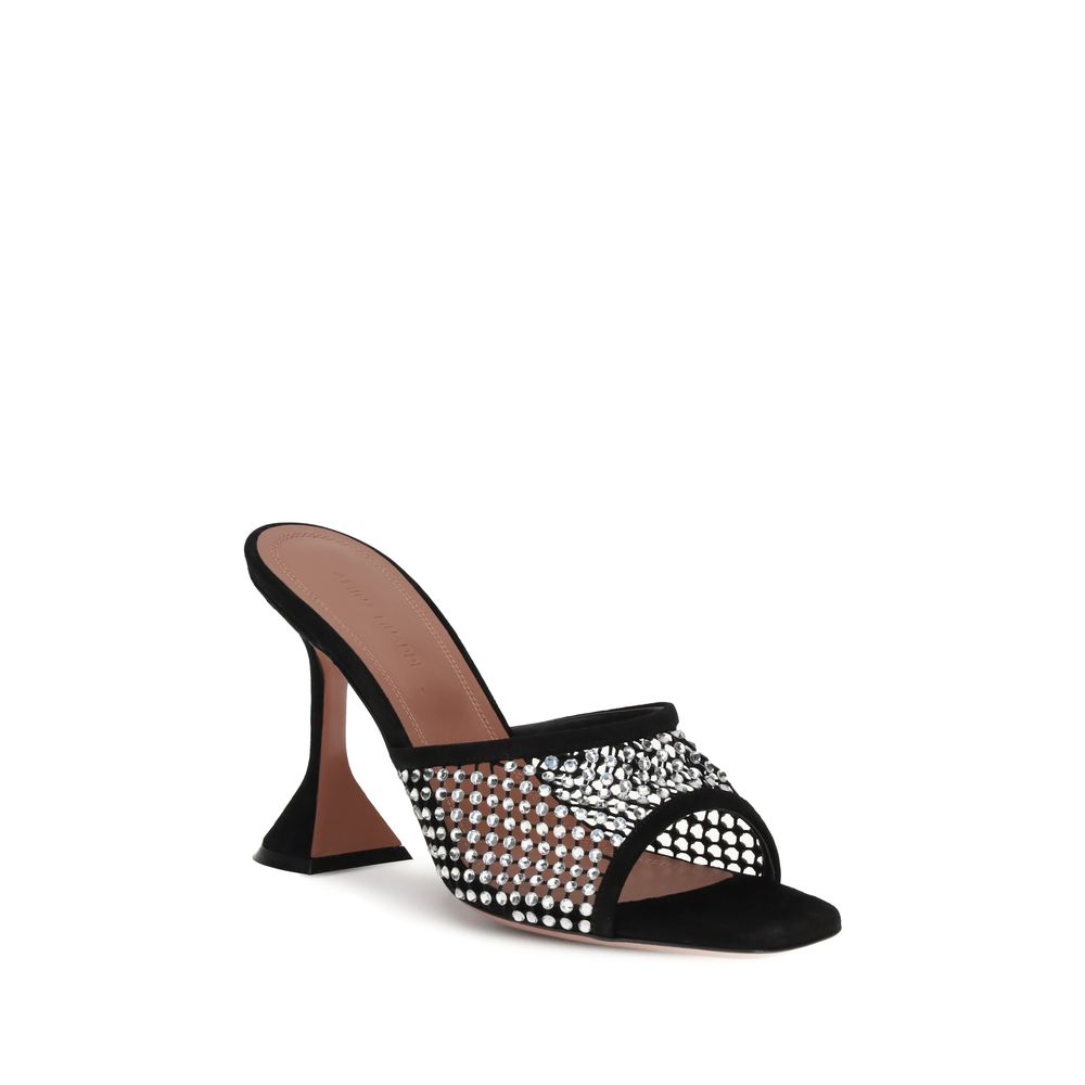 Svart Stiletto-klackad sandal i getskinn
