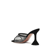 Svart Stiletto-klackad sandal i getskinn