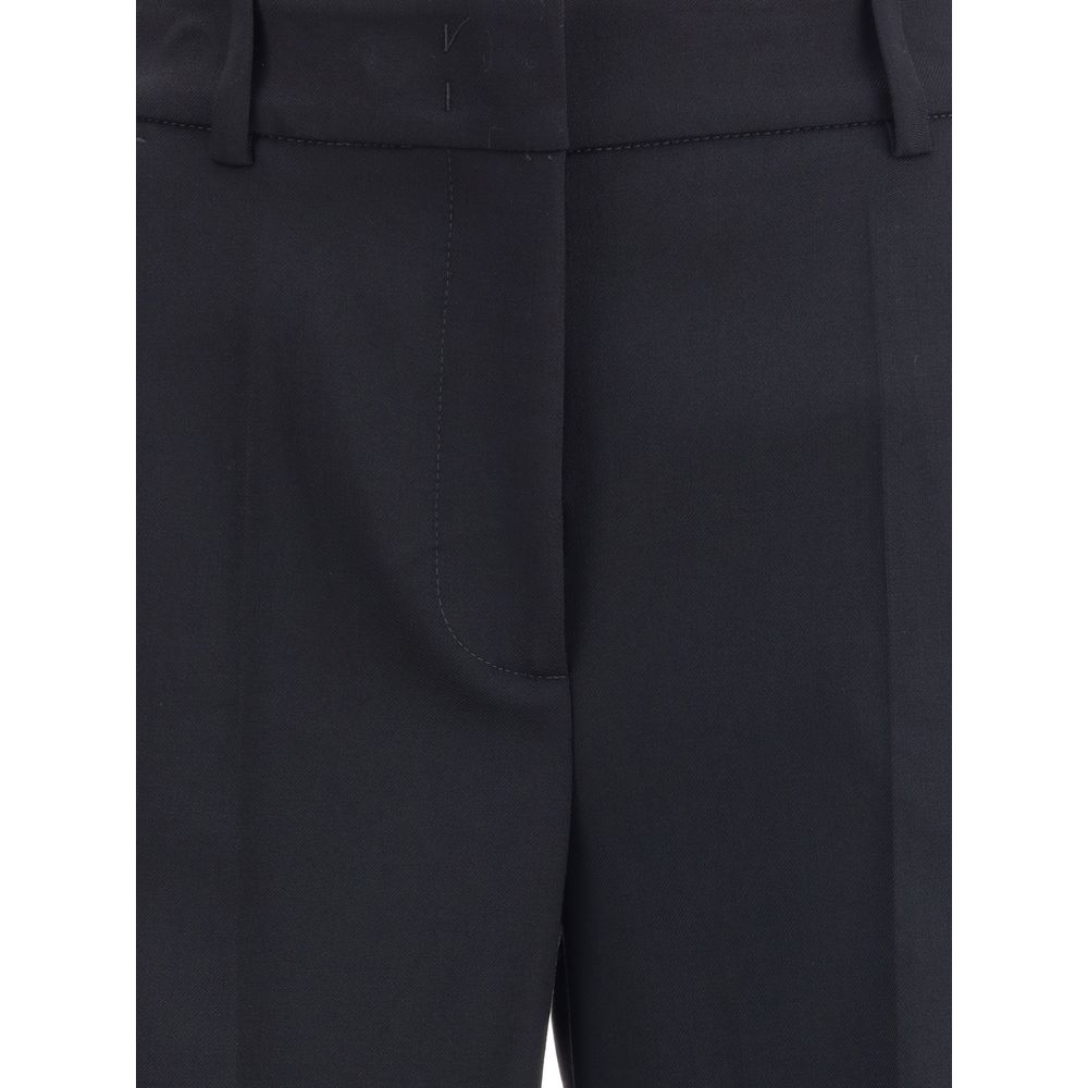 Black Fleece Wool Casual Pants