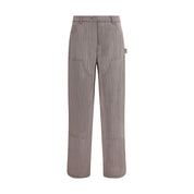 Brown Fleece Wool Casual Pants