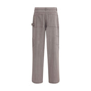 Brown Fleece Wool Casual Pants