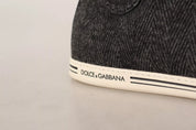 Gray Wool Cotton Casual High Top Sneakers