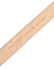 Metallic Leather Silver Tone Logo Buckle Belt