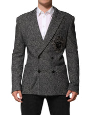 Black White Double Breasted Men Suit Blazer