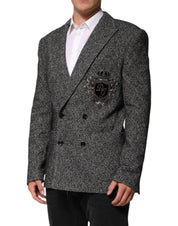 Black White Double Breasted Men Suit Blazer