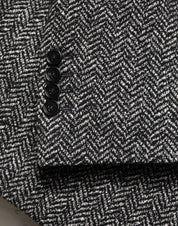 Black White Double Breasted Men Suit Blazer