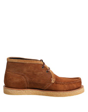Dolce & Gabbana Brown Suede Nubuck Lace-up Ankle Boots