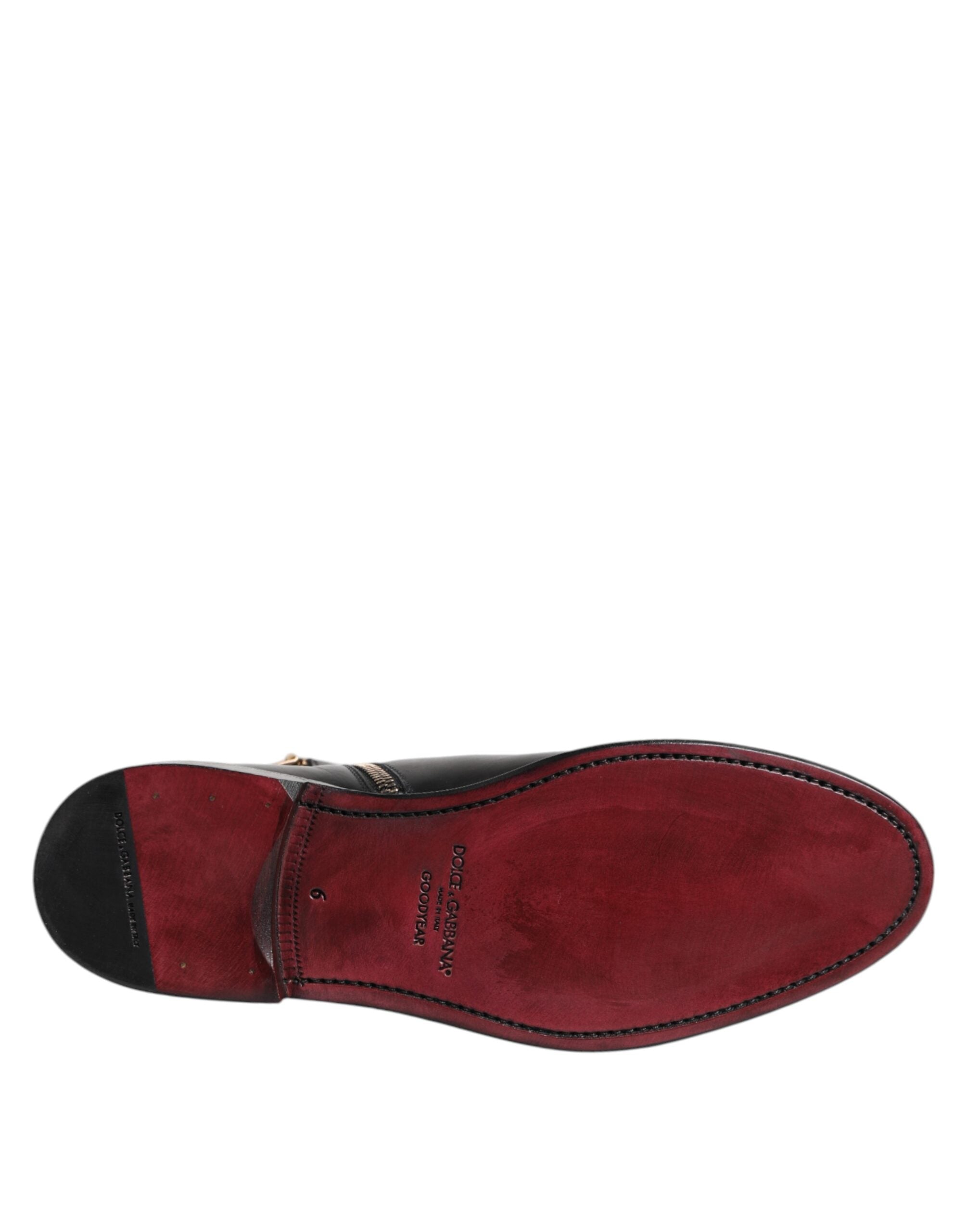 Svarta Chelsea-stövlar i läder med halvhög vad