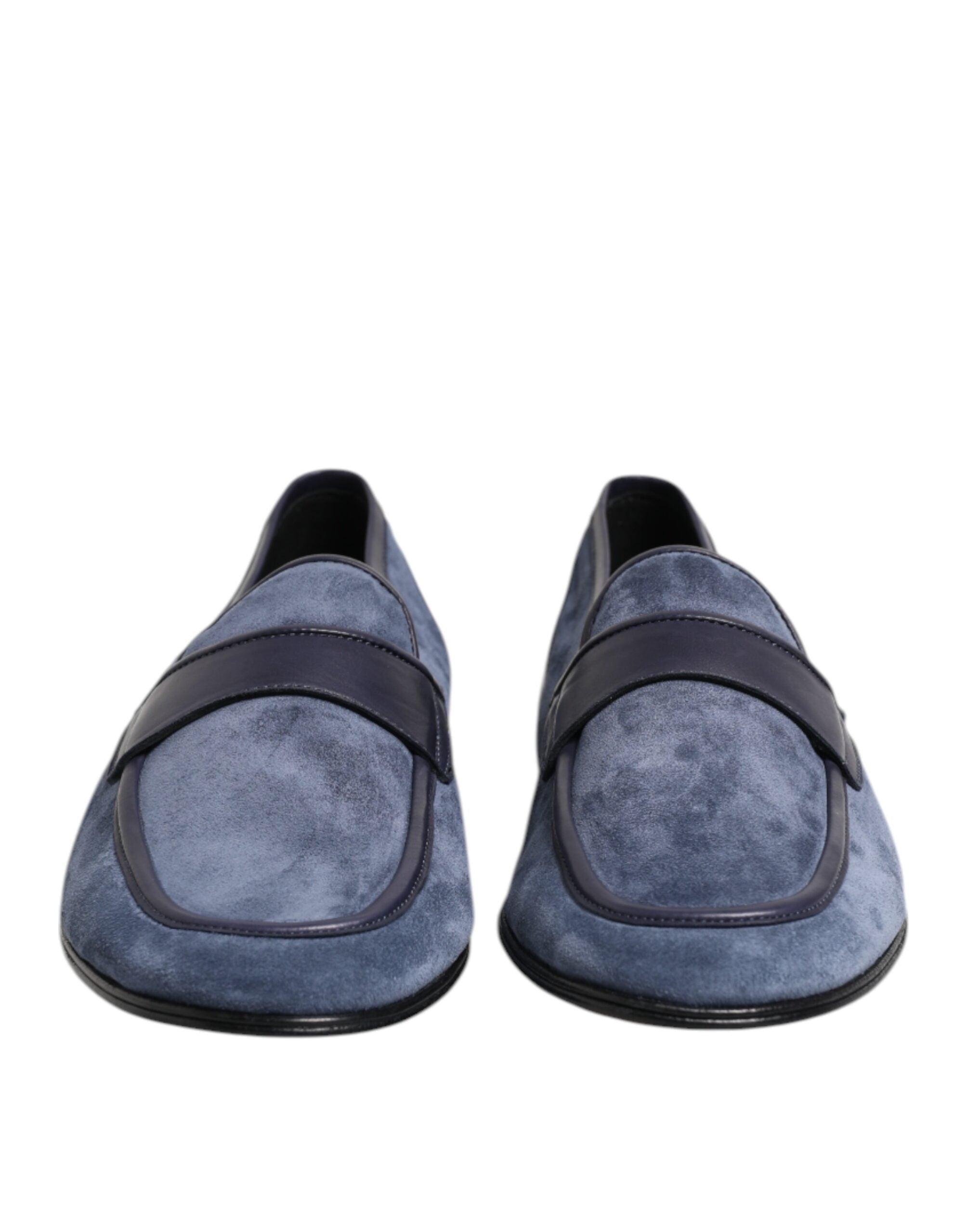 Dolce & Gabbana Blue Suede Leather Moccasin Loafers