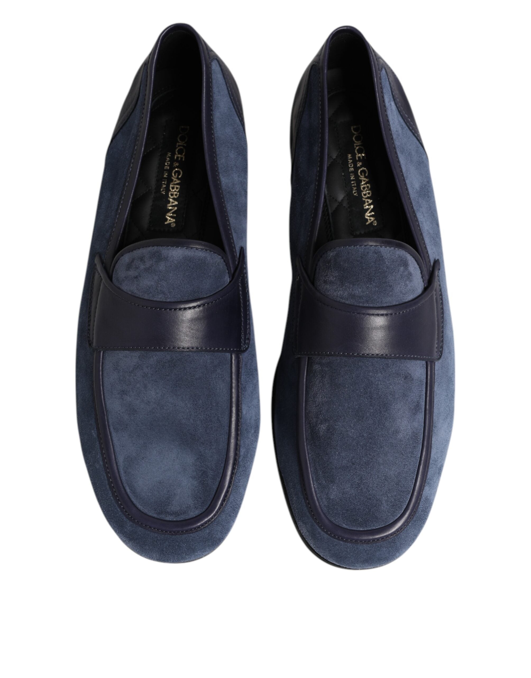 Dolce & Gabbana Blue Suede Leather Moccasin Loafers