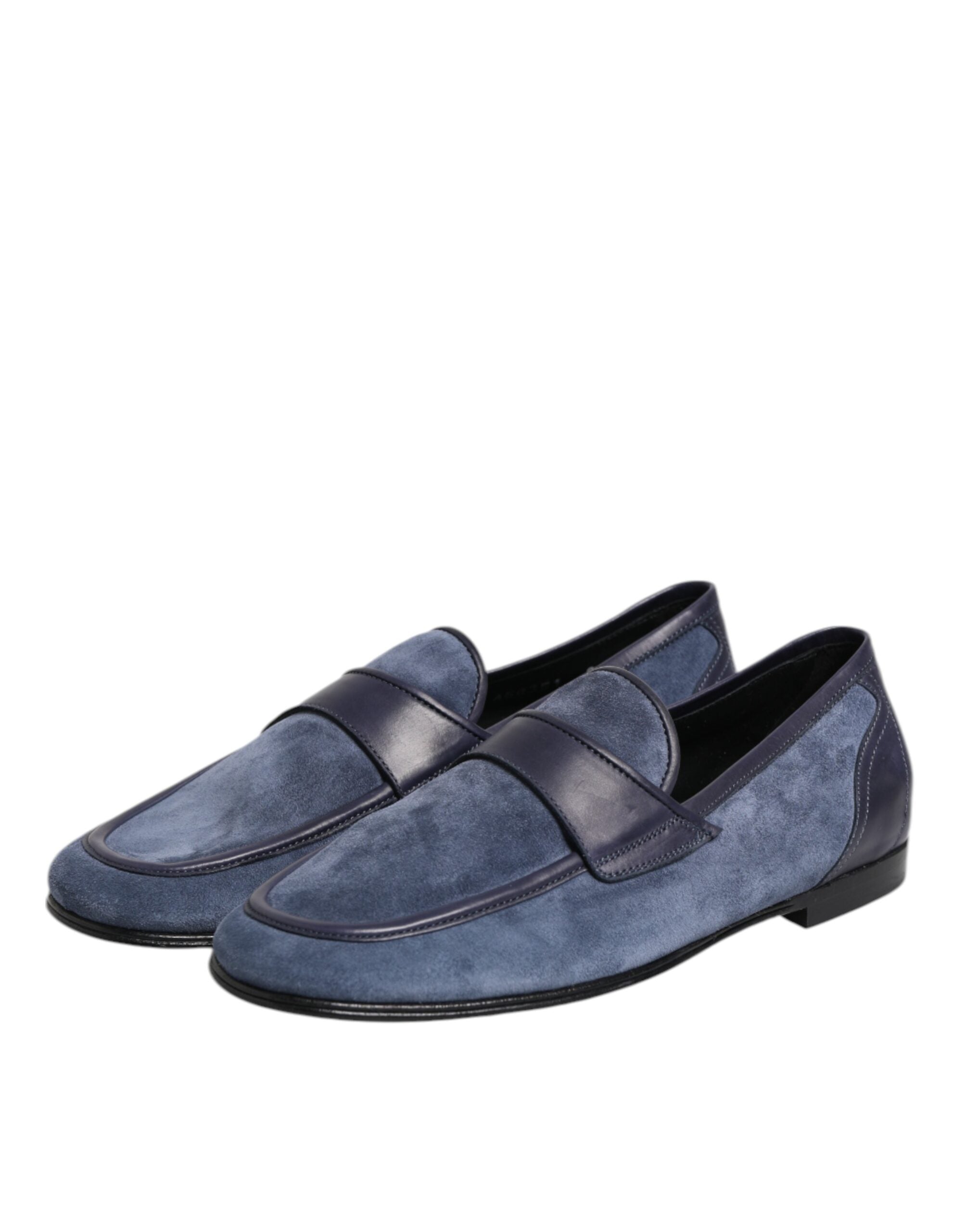 Dolce & Gabbana Blue Suede Leather Moccasin Loafers