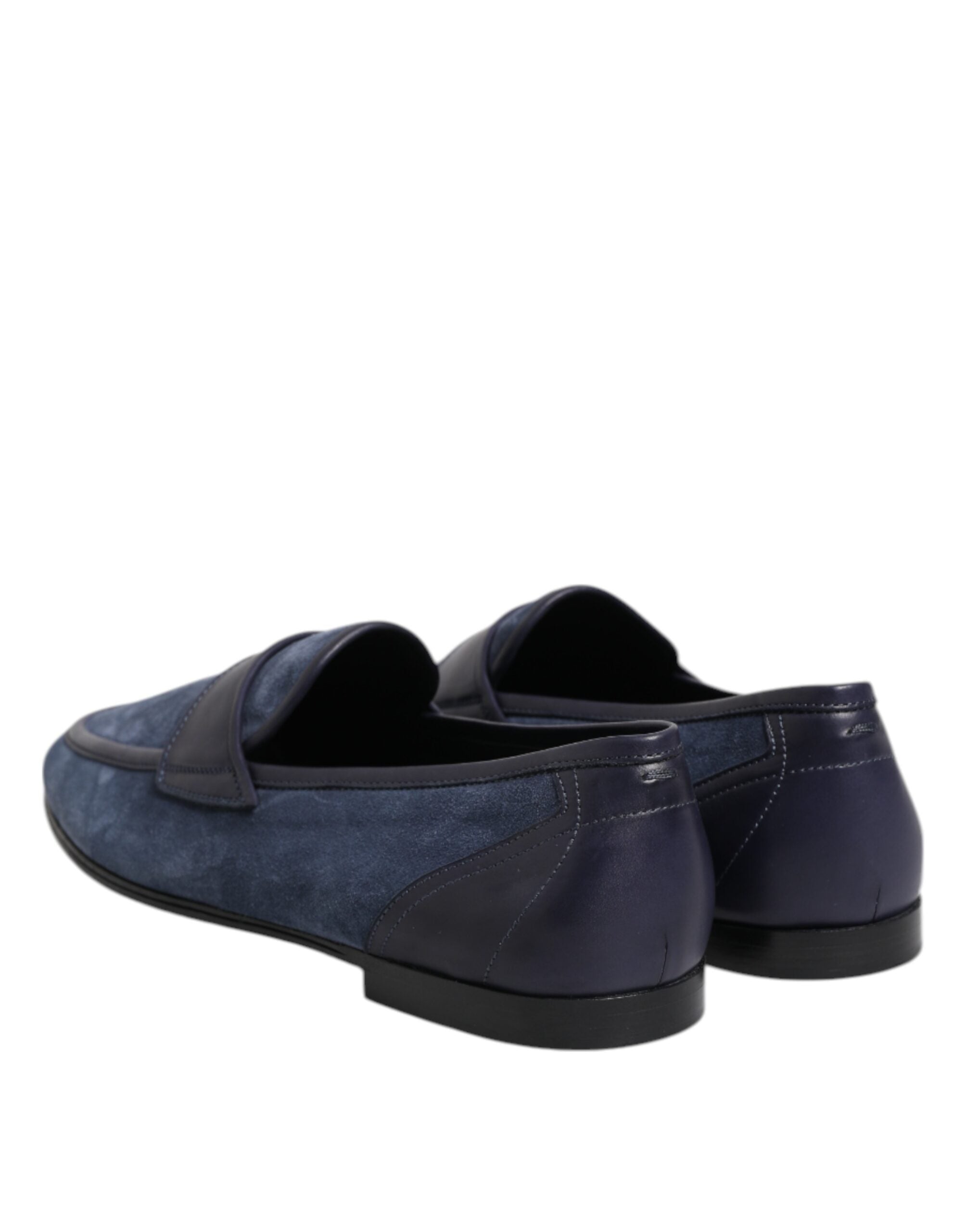 Dolce & Gabbana Blue Suede Leather Moccasin Loafers
