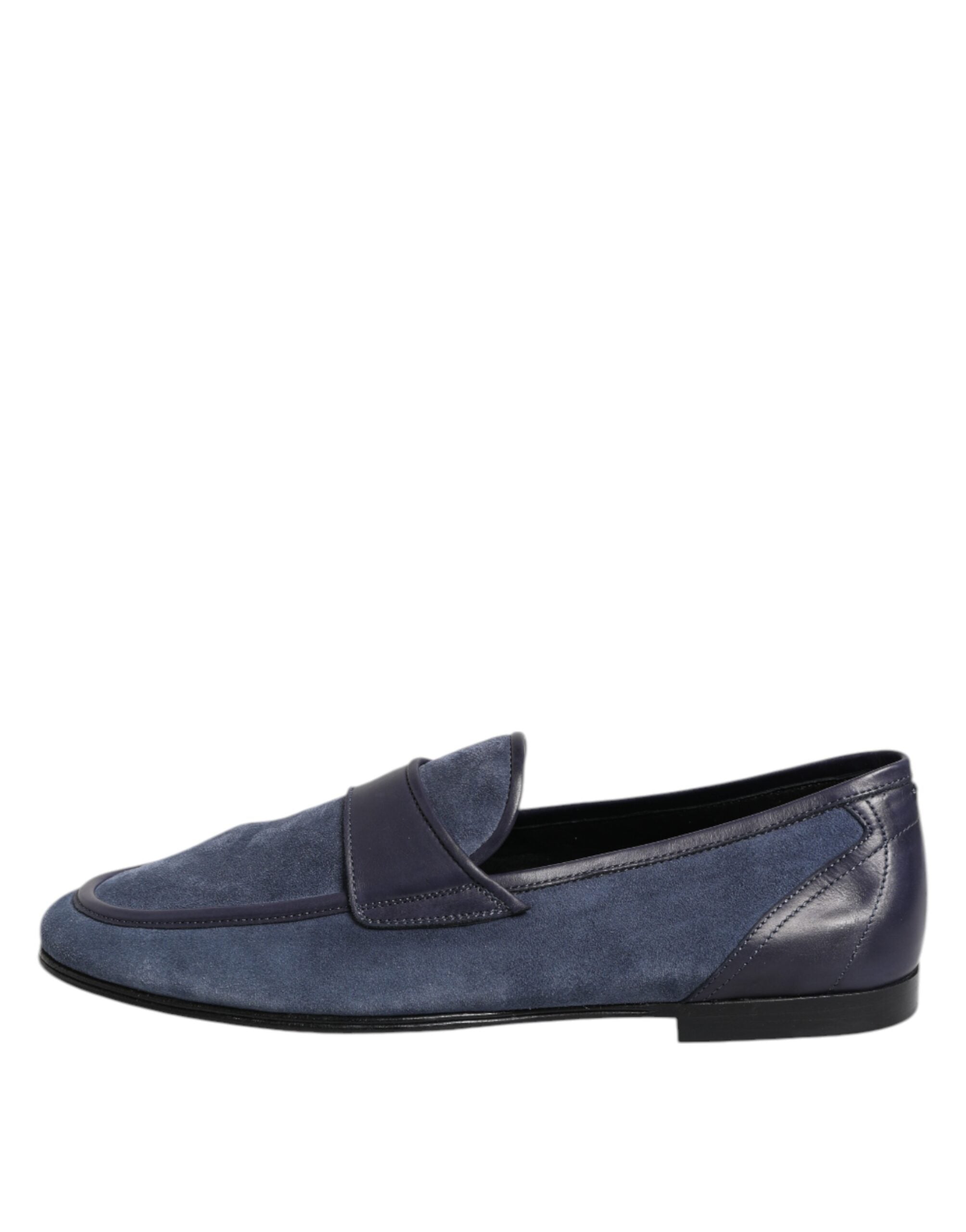 Dolce & Gabbana Blue Suede Leather Moccasin Loafers