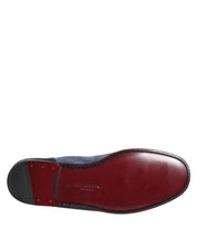 Dolce & Gabbana Blue Suede Leather Moccasin Loafers
