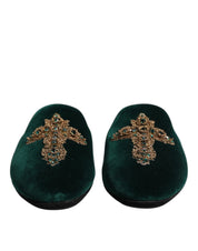 Dolce & Gabbana Green Velvet Slippers