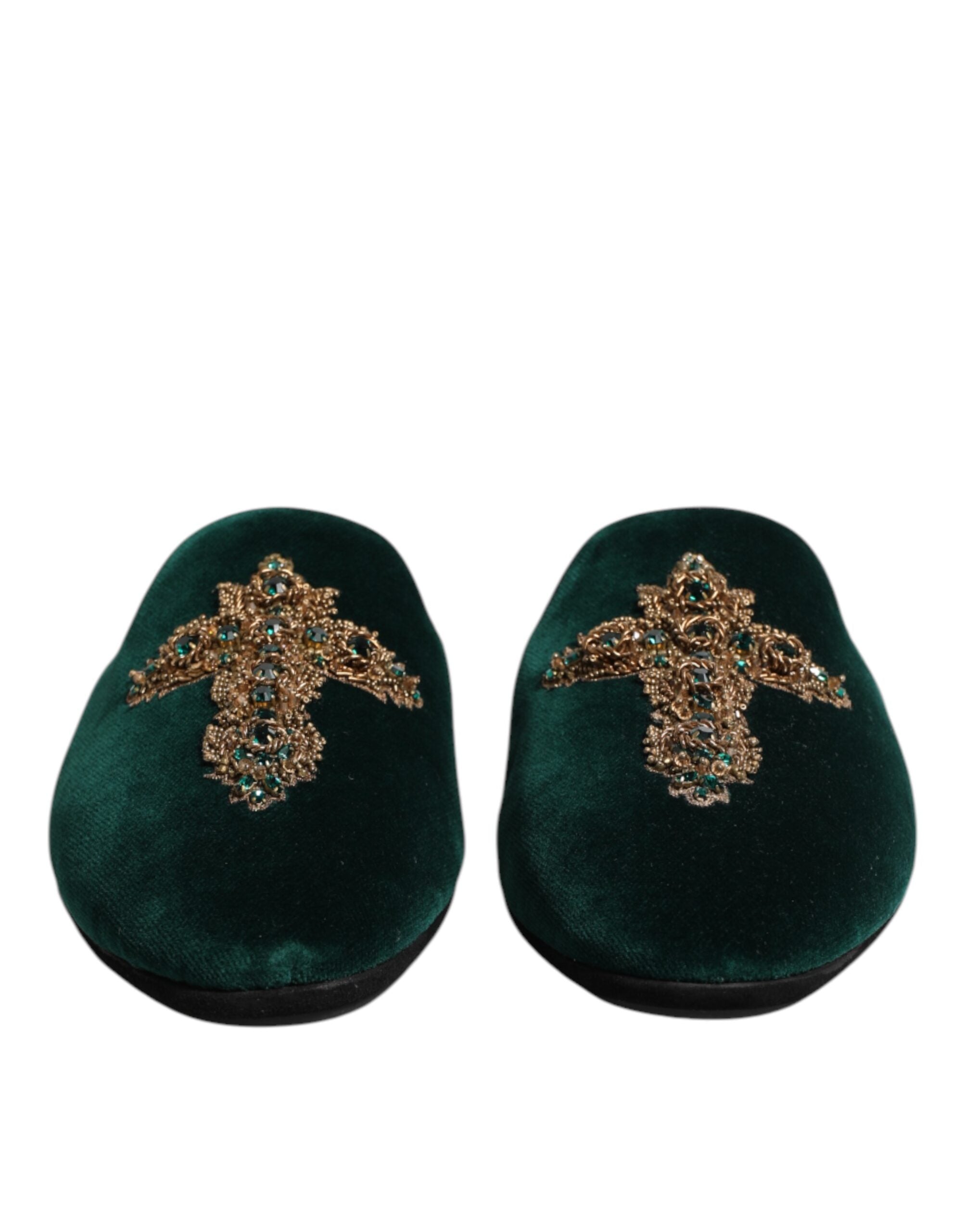 Dolce & Gabbana Green Velvet Slippers