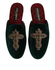 Dolce & Gabbana Green Velvet Slippers