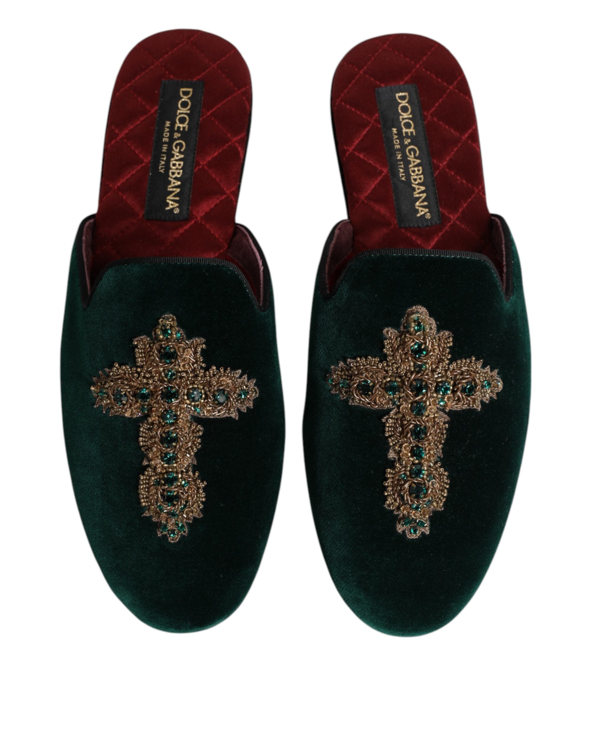 Dolce & Gabbana Green Velvet Slippers