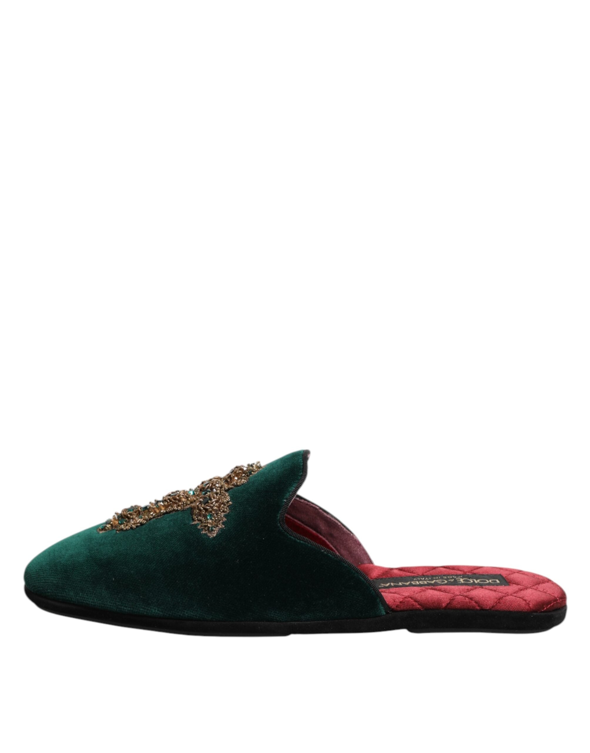 Dolce & Gabbana Green Velvet Slippers