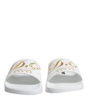 Dolce & Gabbana White Calfskin Slides