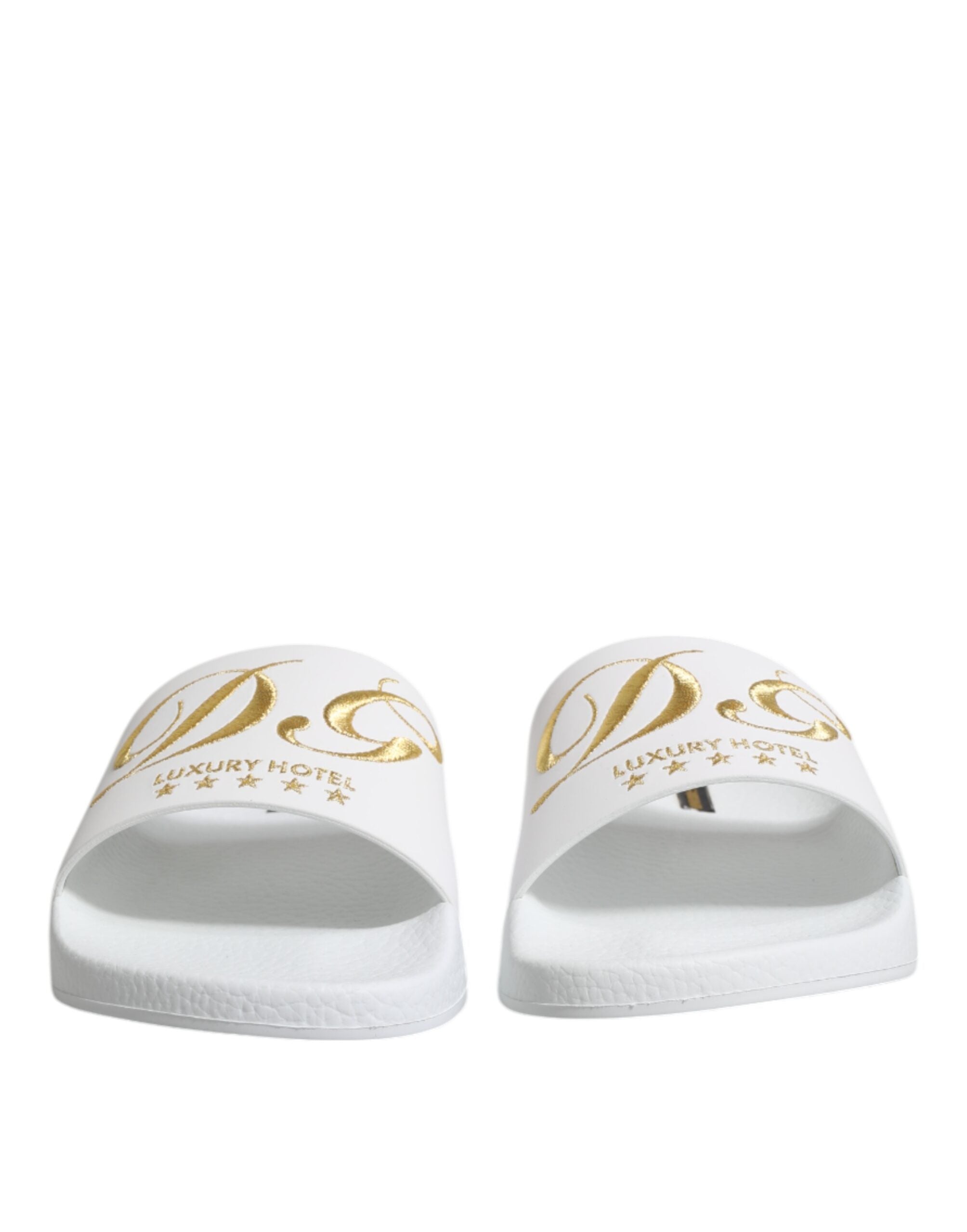 Dolce & Gabbana White Calfskin Slides
