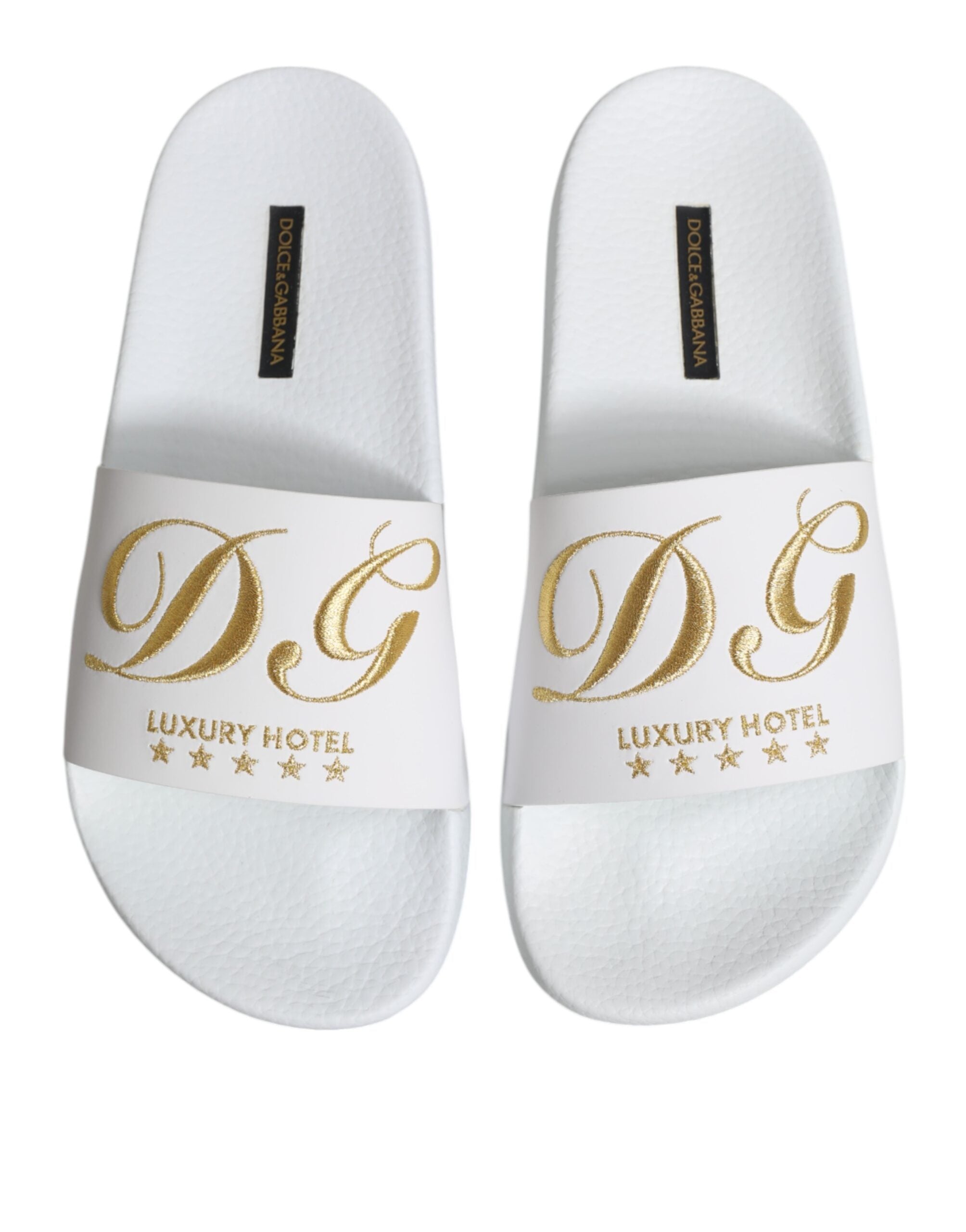 Dolce & Gabbana White Calfskin Slides
