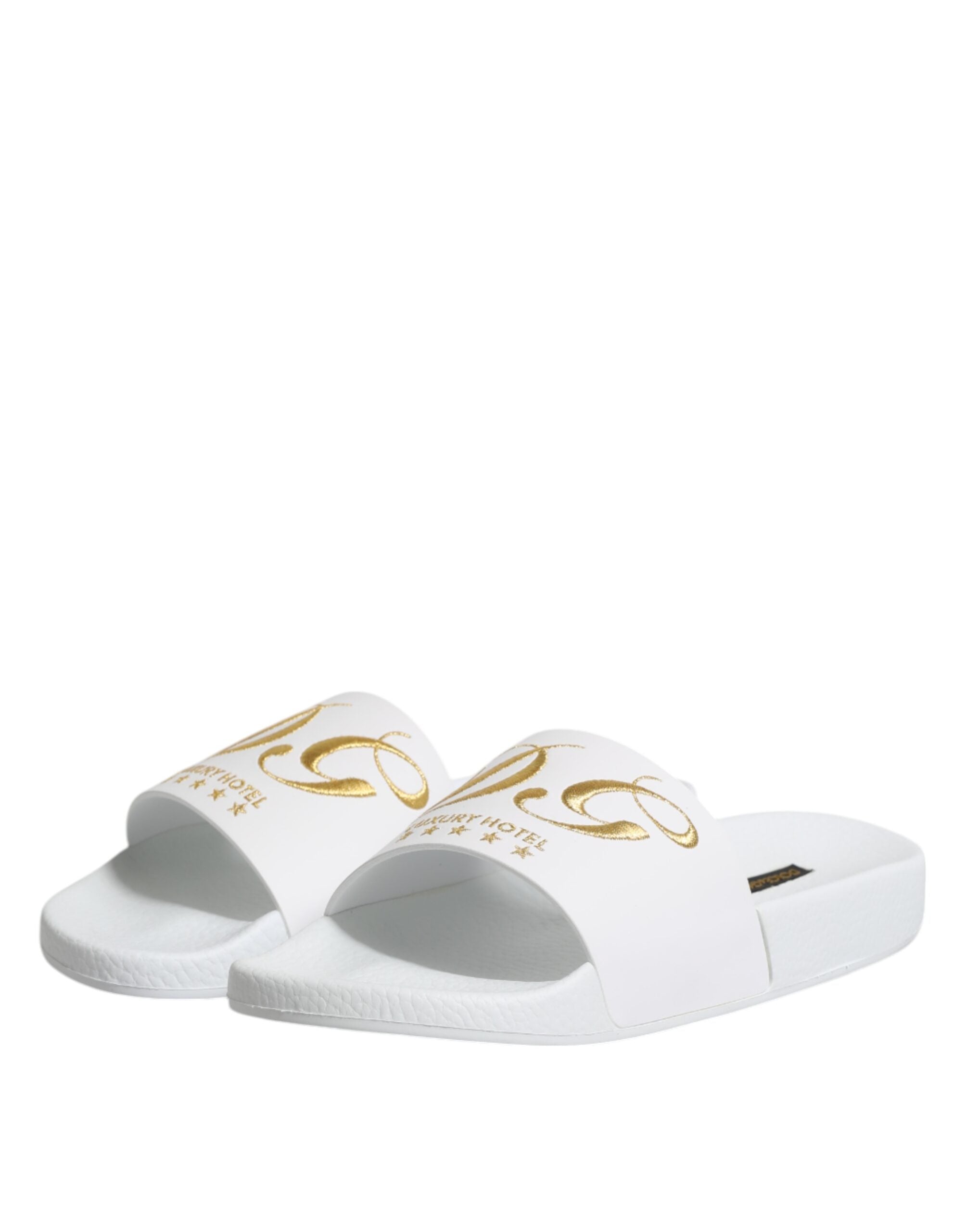 Dolce & Gabbana White Calfskin Slides