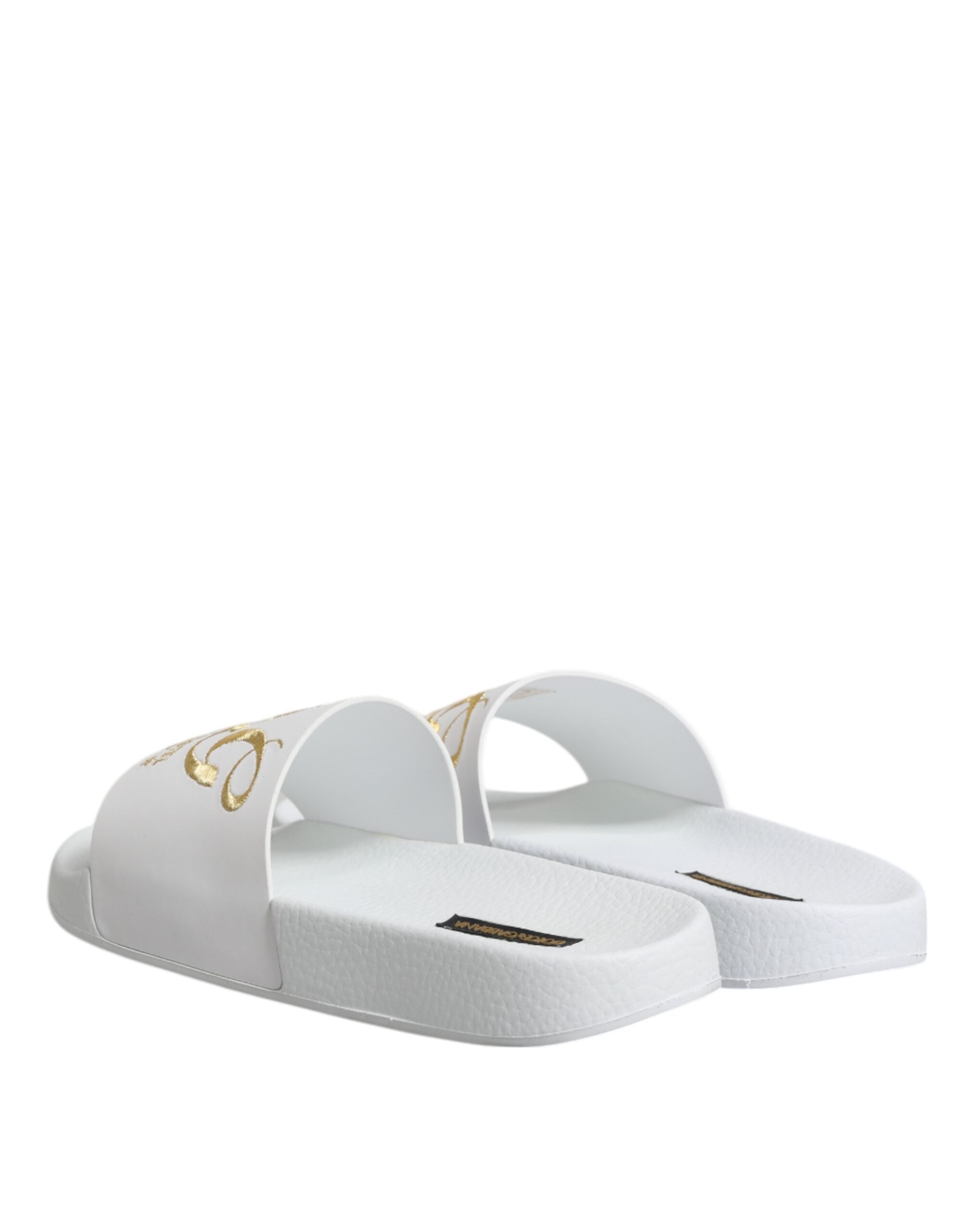 Dolce & Gabbana White Calfskin Slides
