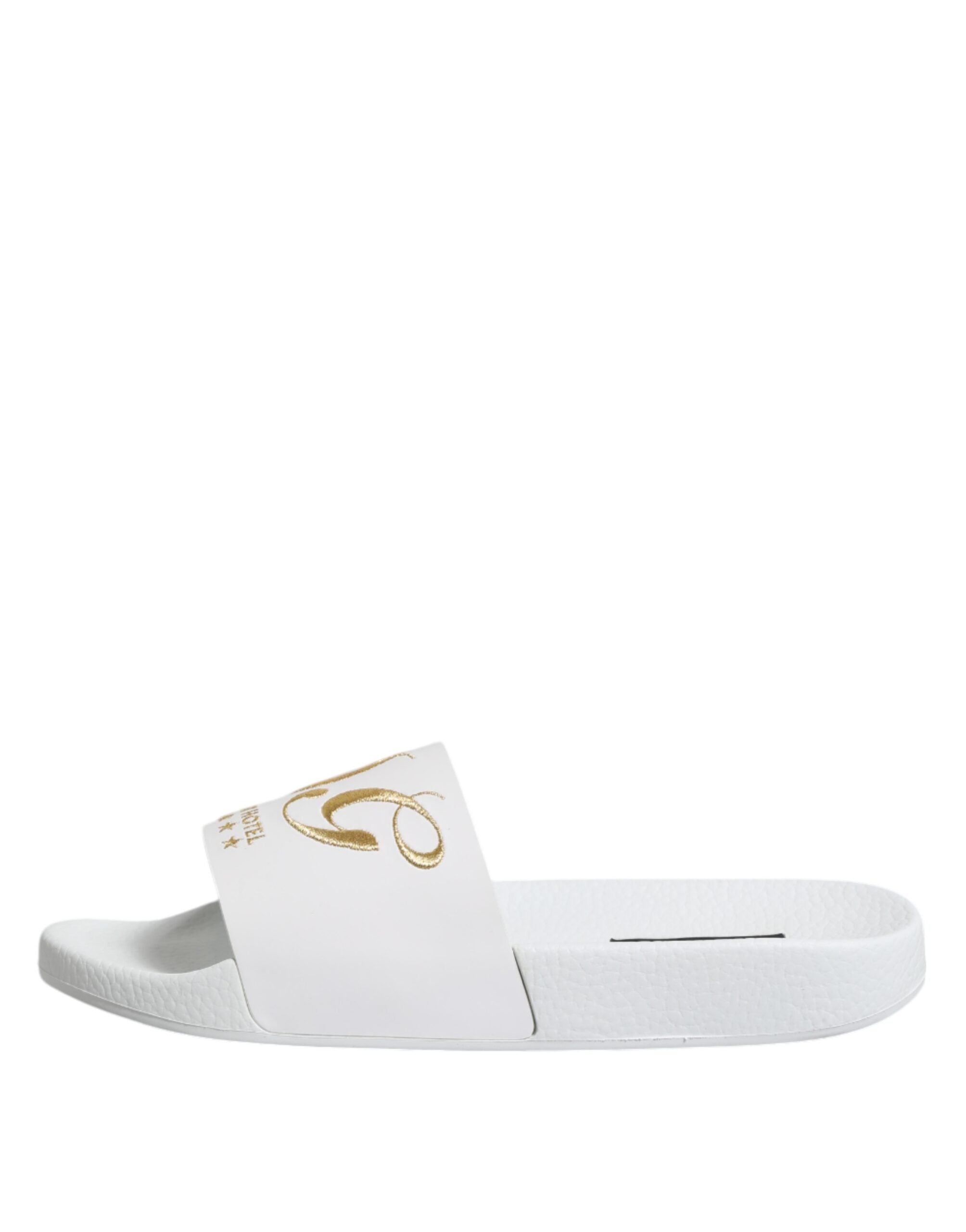 Dolce & Gabbana White Calfskin Slides