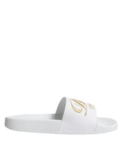 Dolce & Gabbana White Calfskin Slides