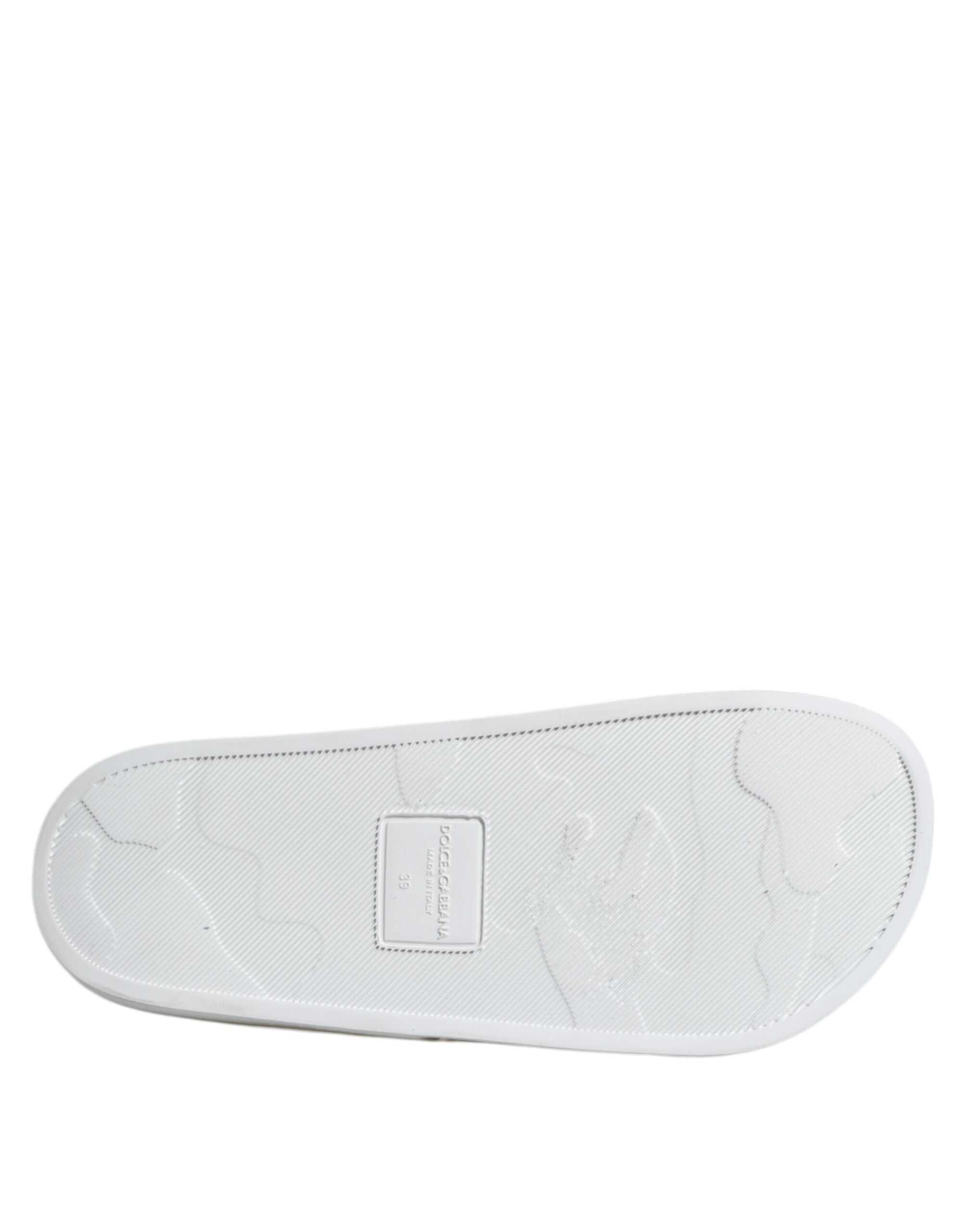 Dolce & Gabbana White Calfskin Slides