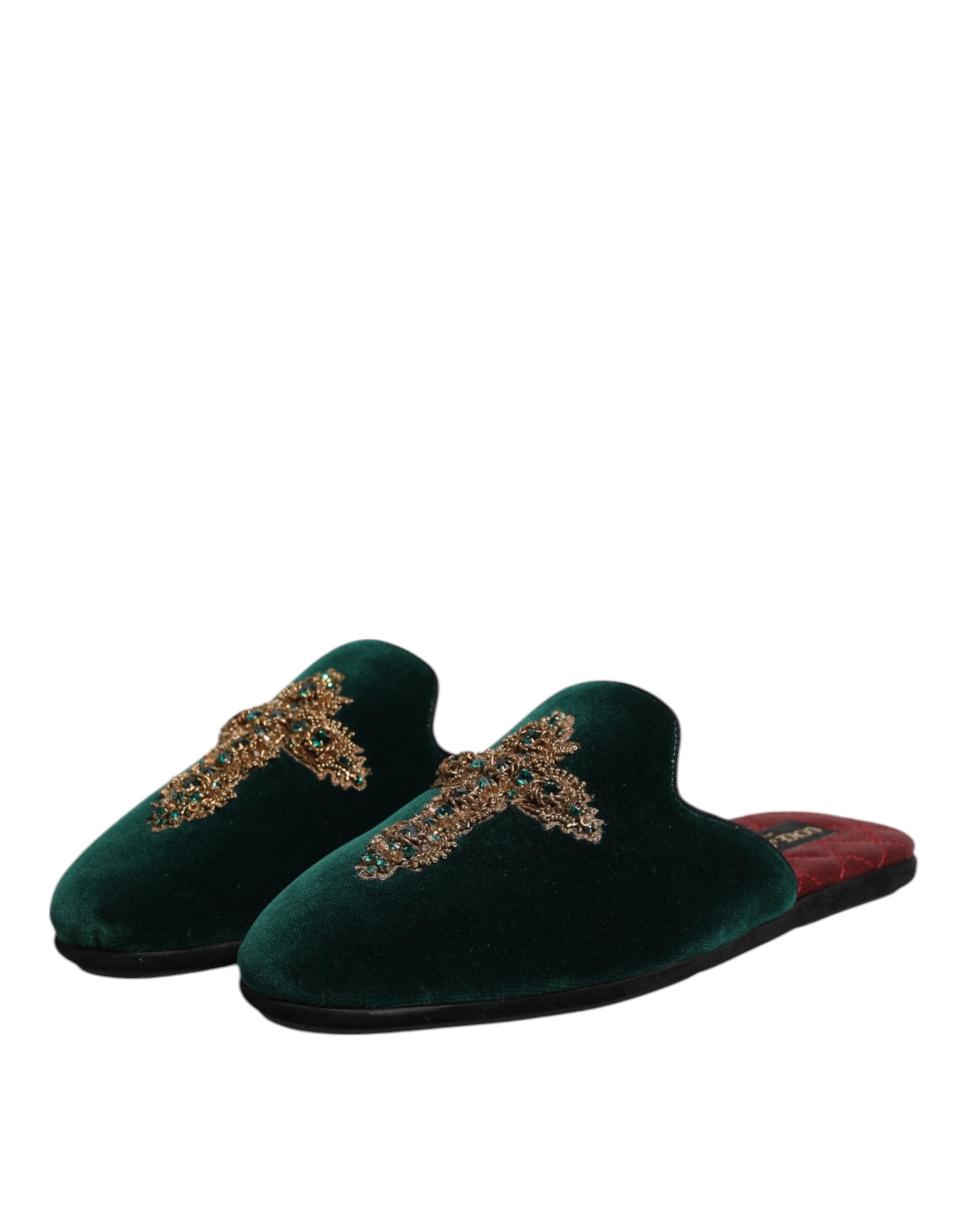 Dolce & Gabbana Green Velvet Slippers