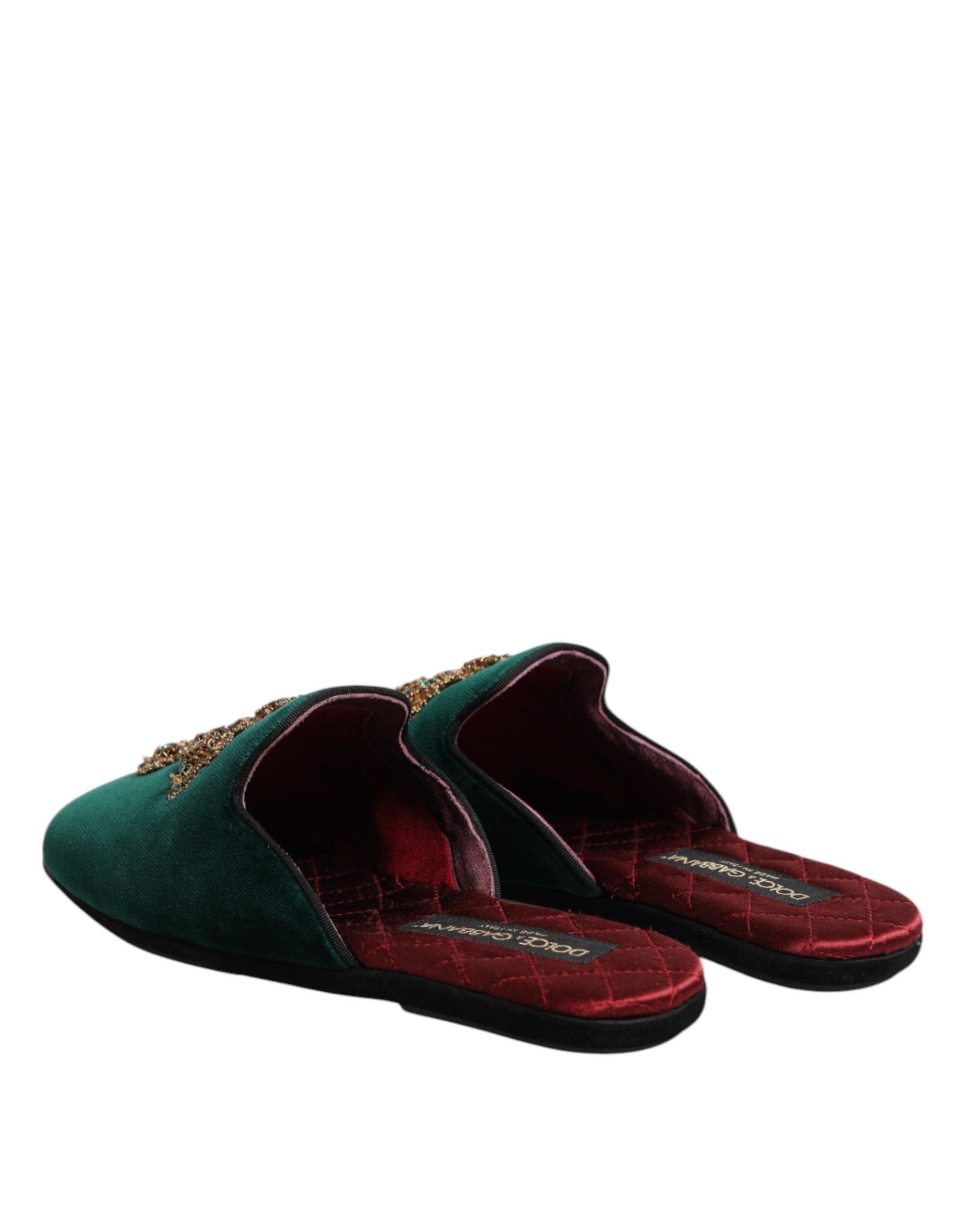 Dolce & Gabbana Green Velvet Slippers