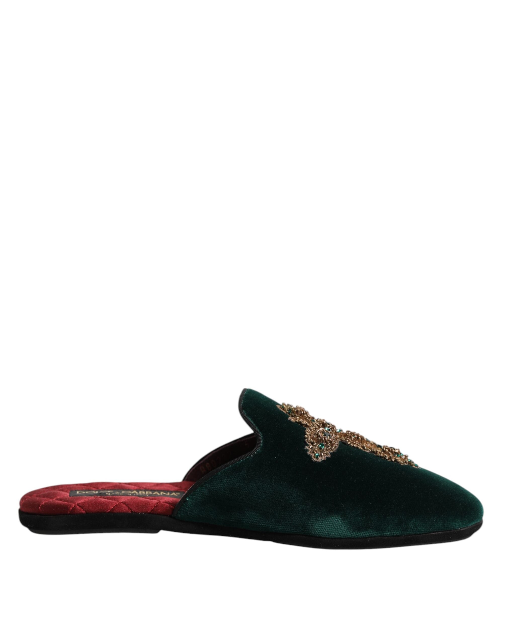 Dolce & Gabbana Green Velvet Slippers