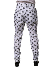 White Logo Cotton Skinny Denim Trouser Pants