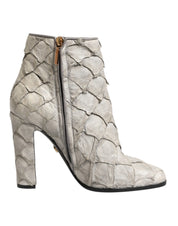 Off White Leather Heels Ankle Boots Shoes