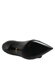 Svarta läderpumps med Devotion-spänne