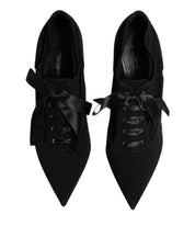 Dolce & Gabbana Black Viscose Stiletto Heels Pumps