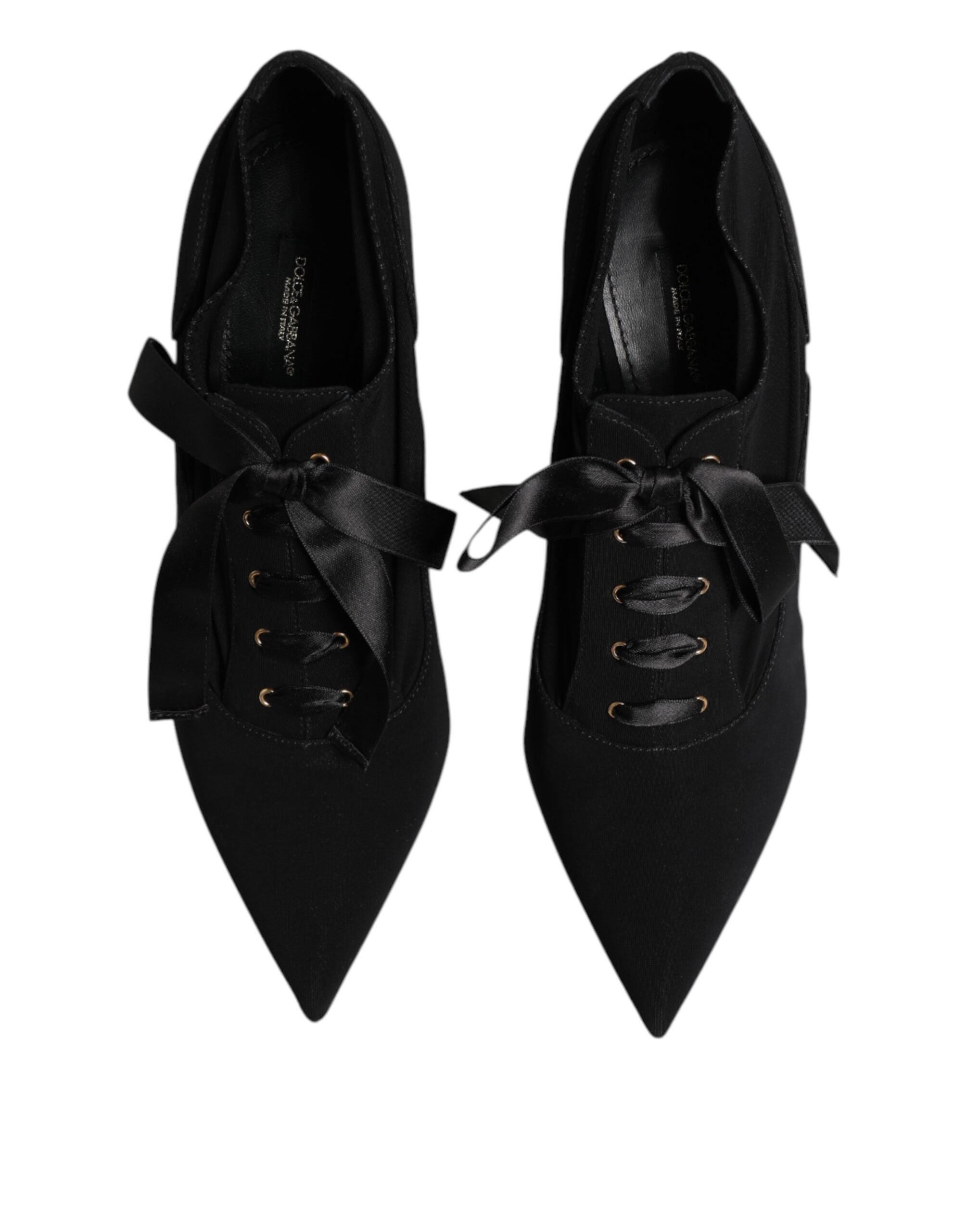 Dolce & Gabbana Black Viscose Stiletto Heels Pumps