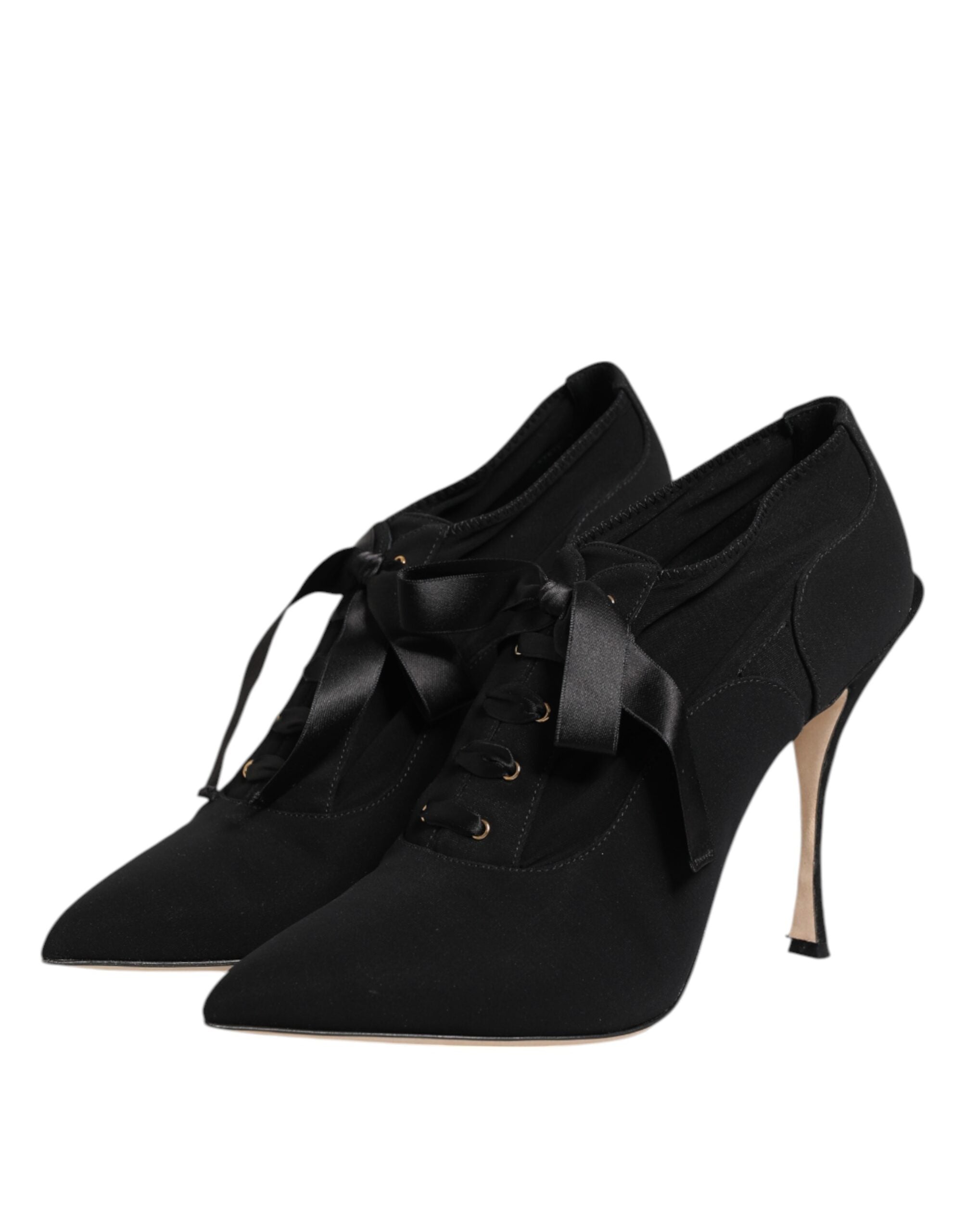 Dolce & Gabbana Black Viscose Stiletto Heels Pumps