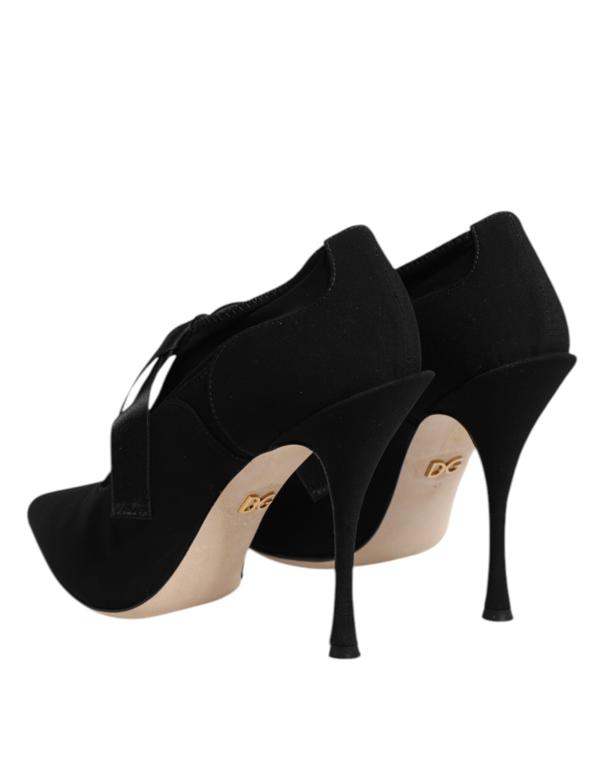 Dolce & Gabbana Black Viscose Stiletto Heels Pumps