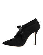 Dolce & Gabbana Black Viscose Stiletto Heels Pumps