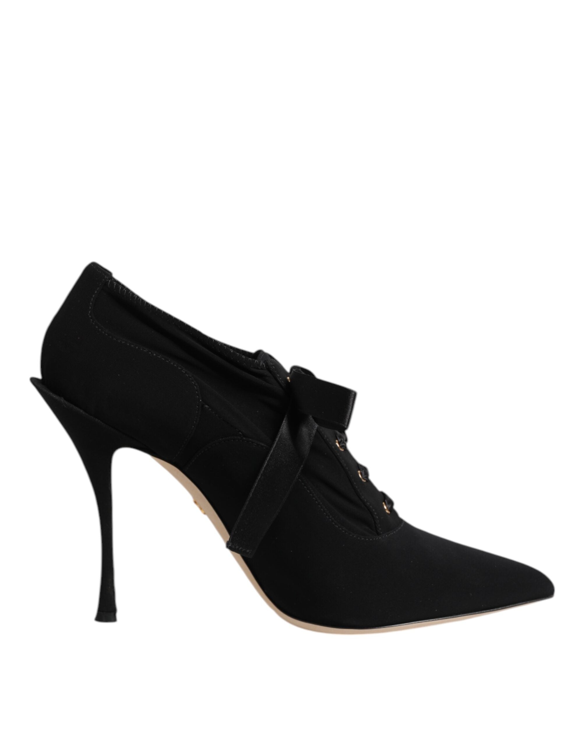 Dolce & Gabbana Black Viscose Stiletto Heels Pumps