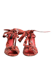 Dolce & Gabbana Coral Python Leather Heels Sandals