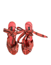 Dolce & Gabbana Coral Python Leather Heels Sandals