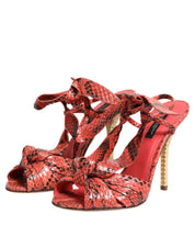 Dolce & Gabbana Coral Python Leather Heels Sandals